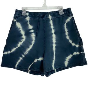 EUC COS Tie Dye Shorts indigo High Waist Loose Fit Blue White Casual Medium.